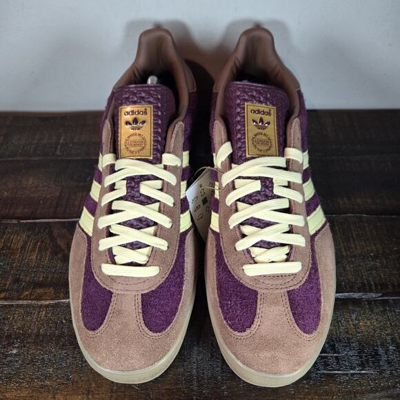 NEW Adidas Gazelle Indoor Mens Size 11.5 Low Shoes Sneakers Maroon Yellow JI0324 main image 11
